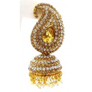 BIG HEAVY Golden Oxidized Earring Jhumka Imitation Jewelry Drop Dangle Boho Long